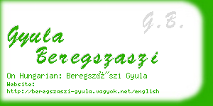 gyula beregszaszi business card